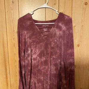 American eagle long sleeve pink tie-dye shirt